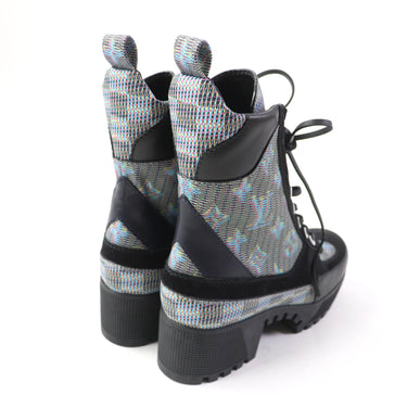 LOUIS VUITTON Ankle boots Main: Leather, Part: Suede Black multicolor Laurier Line Women 34.5 Used Authentic